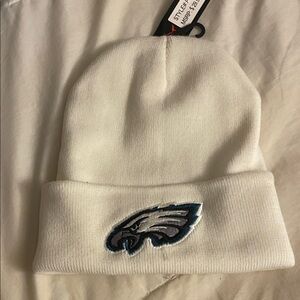 Stylish White Beanie with Embroidered Logo